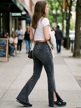 We The Free Black Wash Flare Jeans